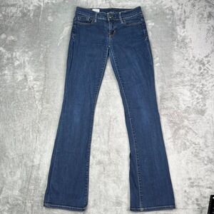 Gap 1969 Jeans Womens 25 Blue Sexy Boot Dark Wash Low Rise Stretch Y2K Denim